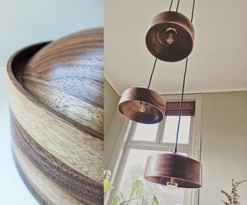 Lamp shade in walnut