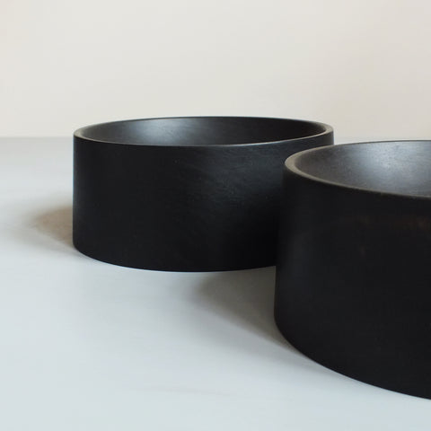black wood bowl