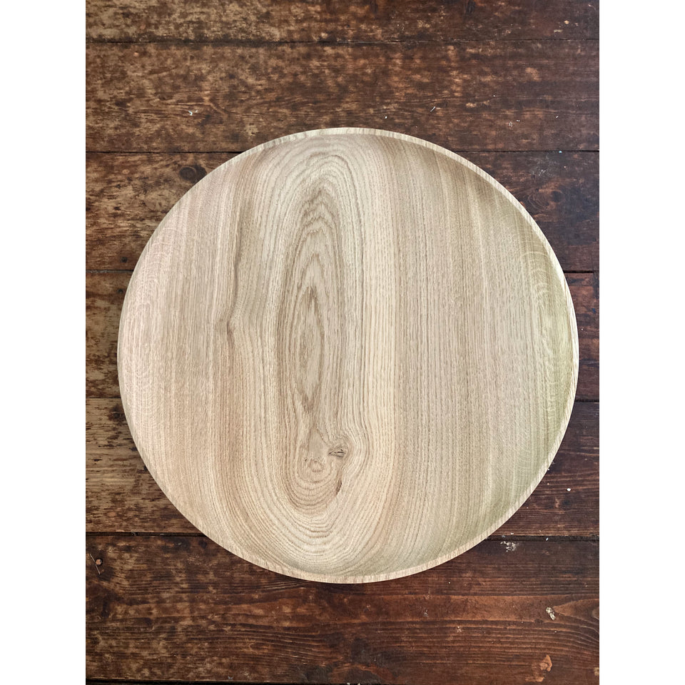 Platter XL in brushed oak (48cm) - Marisa Klaster, Het Houtlokaal