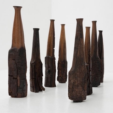 Handmade vases of extremely rare Roman wood